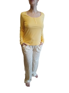 Pijama Dama Soft&Seven By Sofiaman, din Bambus, S21-146 Galben - Img 3