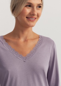 Pijama Dama Soft&Seven By Sofiaman, din Tencel, MARIA S21-123 LILA - Img 3
