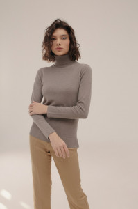 Pulover dama Hermina, Maleta Guler Roll ML132 MARO Deschis - Img 3