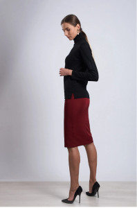 Pulover dama Hermina, Maleta Guler Roll ML132 Negru - Img 2