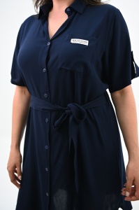 Rochie Casual Adrom, BATAL, Tip Camasa 5246-24 Bleumarin - Img 4