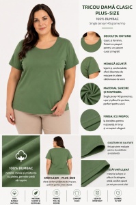 T.2503 Kaki Inchis, Tricou Dama Knox, EXTRA-LARGE - Img 2