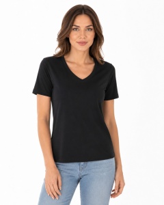 T.2508 NEGRU, Tricou Dama KNOX, Decolteu V