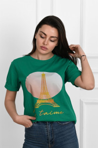 Tricou dama Adrom 1490-23 EIFFEL, Verde - Img 4
