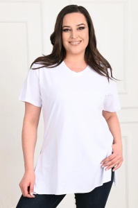 Tricou dama Batal ADROM, V-Line 1698-23 Alb