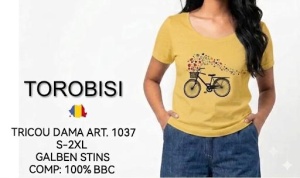 Tricou Dama TOROBISI TRICOTEX, cu Imprimeu, 1037 MUSTAR - Img 2