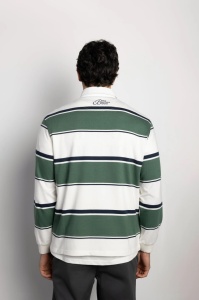 Bluza Barbati BOSTON, Guler Polo, OWEN - 83180 Alb-Verde - Img 3