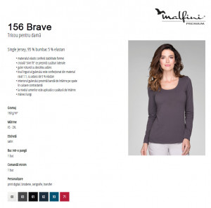 Bluza Dama Malfini BRAVE 156 Antracit - Img 3