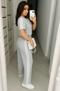 Compleu dama Adrom, BATAL, Tricou + Pantaloni, DUNGI 8197-25 GRI MELANGE