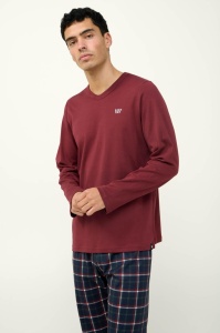 Compleu Pijama Barbati VAMP, din Interlook, ML 23681 BORDO - Img 3
