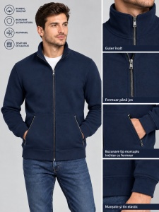Jacheta Barbati TOROBISI TRICOTEX , Tricot RAIAT, 806 Bleumarin