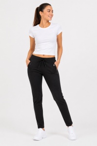 P.2207 Negru, Pantaloni Trening Dama KNOX, SLIM Fit, cu fermoare la buzunare, (Primavara - Vara)
