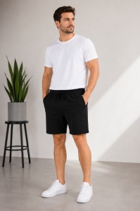 P.4067 NEGRU, Pantaloni Barbati KNOX, Scurti tip Short