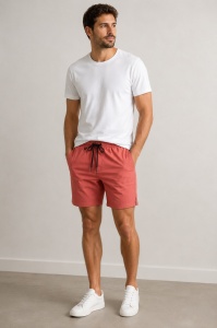 Pantaloni Barbati ARES, Scurti, Relaxet Fit, 703-32 Caramiziu