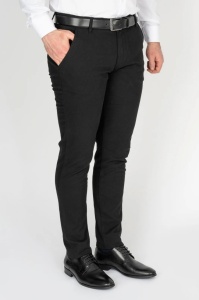 Pantaloni Barbati GAMA, Bumbac Elasticizat, Slim Fit, CHINO 0122 Negru C-2211