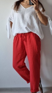 Pantaloni dama HEBE, Lungi din IN, model KARINA
