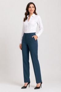 Pantaloni Dama KNOX din Stofa, P.2180 Petrol