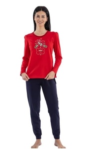 Pij.2201.3 Rosu, Pijama dama KNOX pentru Craciun - Img 1