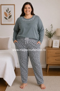 Pij.2233 FOREST GREEN, Pijama Dama Knox, EXTRA LARGE