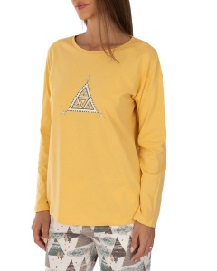 Pij.2251 GOLDEN, Pijama dama Knox, cu Umeri Cazuti - Img 3