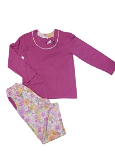 Pijama Dama Auritex, tipar Clasic, Maneca lunga 235 ML LILIAC - Img 2