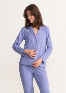Pijama Dama Soft&Seven By Sofiaman, cu Nasturi, S21-186 BLEU - Img 2
