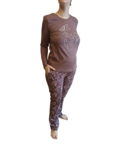 Pijama Dama Soft&Seven By Sofiaman, din Bumbac MEREDITH S21-137 Maro - Img 1