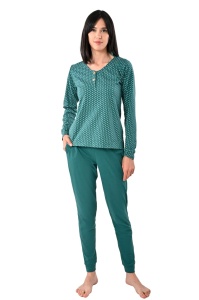 Pijama dama Uniconf Maneca Lunga, PFI114IMP132 Verde - Img 1