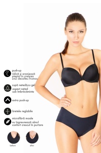 Sutien UNICONF, Push-Up SM01 Negru - Img 3