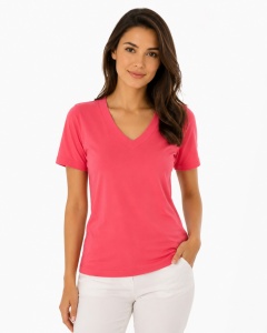 T.2977 ROZ-Coral, Tricou Dama KNOX, Clasic