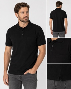 T.4511 Negru, Tricou Knox Polo Pique Clasic cu Buzunar - Img 3