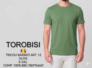 Tricou Barbati TOROBISI TRICOTEX, Plus Size MS 12 OLIVE - Img 2