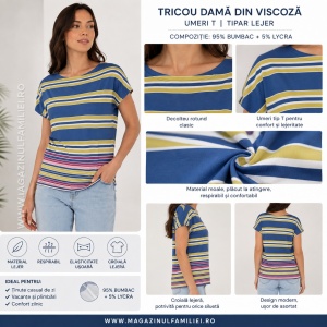 Tricou dama KNOX, din Viscoza, T.2964 ALBASTRU - Img 2