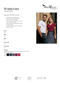 Tricou Dama Malfini ACTION V-Neck 701 Alb - Img 3