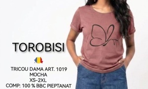 Tricou Dama TOROBISI TRICOTEX, cu Imprimeu, 1019 MOCHA - Img 2