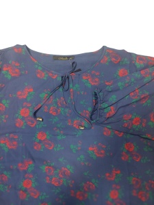 Bluza dama Anesia din Vascoza, tip IE, CRISTINA Bleumarin Flora - Img 3