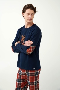 Compleu Pijama Barbati VAMP, din Interlook, ML 21514 Bleumarin - Img 3