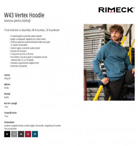 Hanorac Barbati Malfini VERTEX HOODIE W43 Rosu - Img 3
