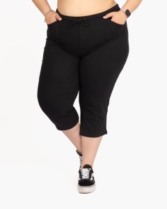 P.2014 Negru, Pantalon Dama KNOX 3/4, EXTRA LARGE - Img 1