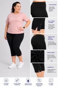 P.2015 Negru, Pantaloni Dama KNOX 3/4, EXTRA LARGE - Img 2