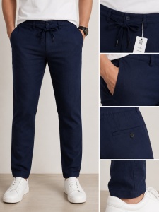 Pantaloni Barbati Casual Zen&Zen, Bumbac cu IN, Lungi 52940 Bleumarin iNCHIS