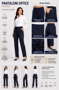 Pantaloni Dama KNOX din Stofa, P.2180 Negru - Img 2