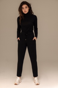 Pantaloni Dama Tricotati HERMINA , CLASIC P357 NEGRU - Img 3