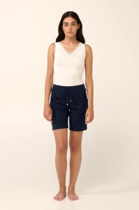 Pantaloni dama VAMP, Scurti din Bumbac, 22106 Bleumarin