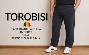 Pantaloni Trening Barbati TOROBISI TRICOTEX, Clasict, 604 GRI Antracit