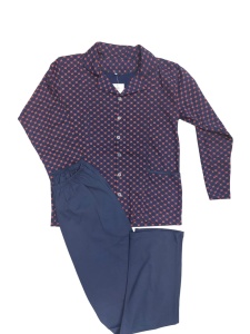 Pijama Barbati Auritex din bumbac cu Nasturi ML 232-01 Bleumarin -Rosu Carouri Mici - Img 1
