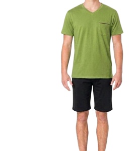 Pijama Barbati TOROBISI TRICOTEX, Maneca Scurta, MS+3/4 93 Verde FISTIC