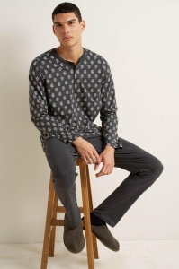 Pijama Barbati VAMP, din Bumbac, ML 23900 GRI