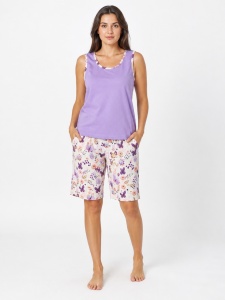 Pijama Dama Auritex, tipar Clasic, Bluza Maiou 124 LILIAC