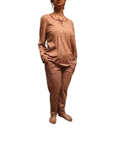 Pijama Dama Auritex, tipar Clasic, Maneca lunga 235 ML Liliac Floral - Img 2